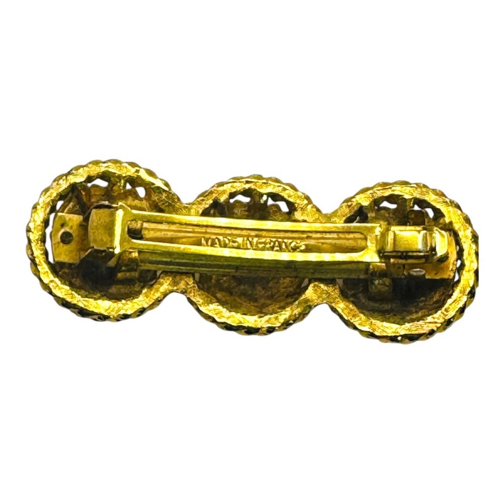 Vintage French Lion Head Hair Clip Barrette Gold Tone - Picture 3 of 10